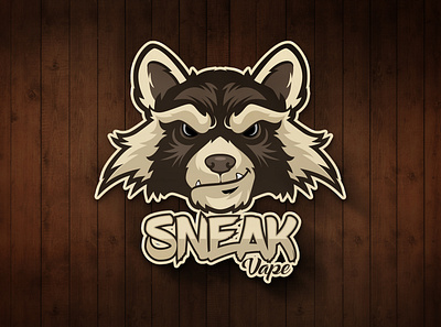 SNEAK Vape animals cartoon character design gaming icon illustration logo mascot raccoon vector