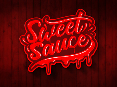 Sweet Sauce art calligraphy ketchup red sauce spicy text style typography