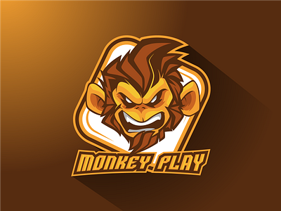 Monkey Play ape cartoon character chimp gamng logo mascot monkey logo sports logo team logo twitch logo vector