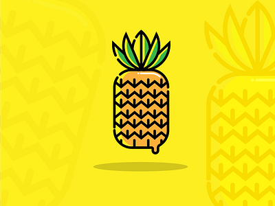 Pineapple icon flat illustration fruit icon illustration logo minimal monogram pineapple symbol