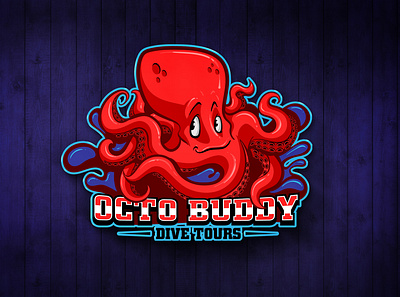 Octo buddy animals cartoon character creature design funny illustration logo mascot ocean octopus typography underworld