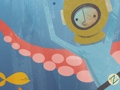 diver d diver illustration ocean zissou