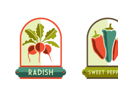 Garden Markers badges garden illustration markers skillshare vegetables