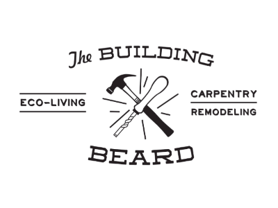 the building beard brand build carpentry eco logo remodeling tools