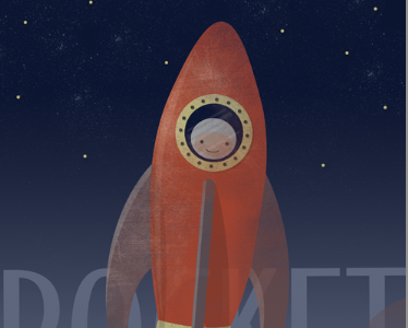 r is for rocket illustration rocket space visual letter a day