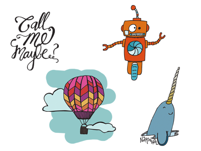 temporary tats call me maybe hot air balloon illustration narwhal robot tattoo