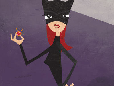 Catwoman burglar catwoman character illustration ruby villain