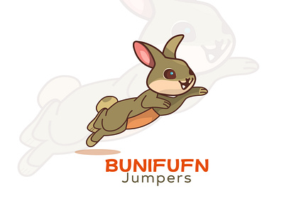 Cute Rabbit Jumping Logo Design