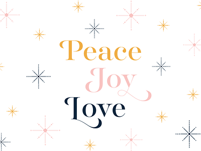 Peace Joy Love christmas holiday joy love peace snowflake type