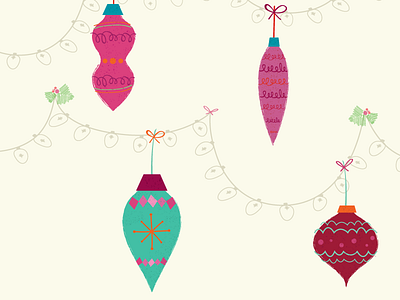Holiday festive holiday illustration ornaments