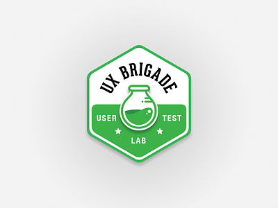 UX Brigade - User Test Lab Badge badge beaker brigade lab logo teting user user test ux