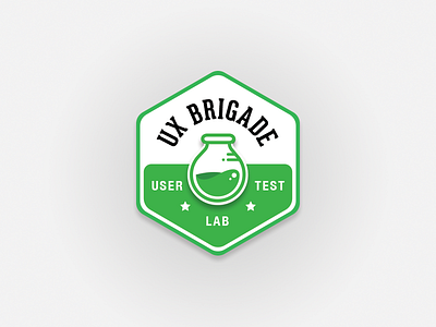 UX Brigade - User Test Lab Badge badge beaker brigade lab logo teting user user test ux