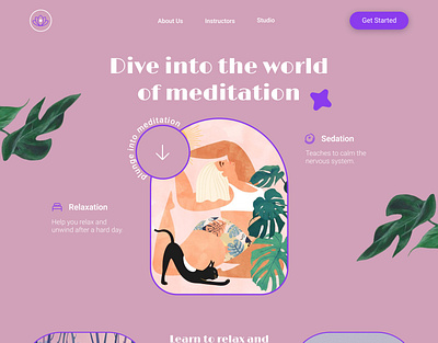 Meditation design meditation ui ux web website