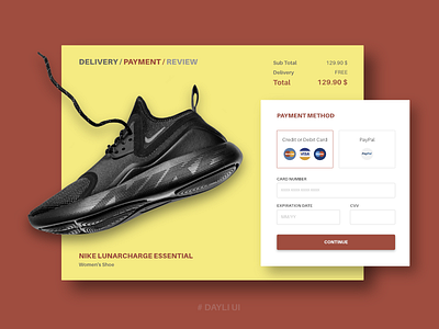 Daily UI #002 - Credit Card Checkout credit card dailyui nike order pay payment payment method