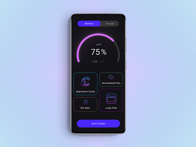 Phone cleaner UX/UI design concept design dribbble figma ui ux