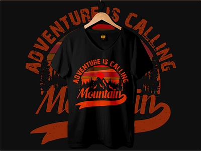 Adventure is calling t shirt design adventure graphic design hiking illustration mountain t shirt t shirt design typography typography t shirt