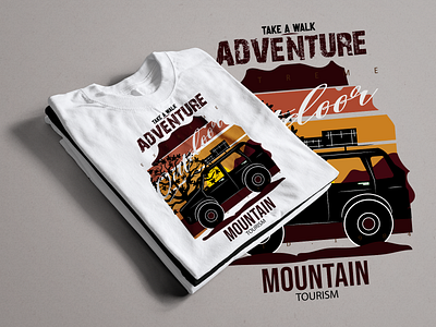 Take a walk adventure mountain style vintage t-shirt design camping adventure