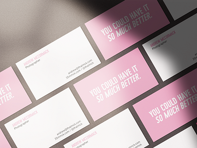 You Could Have It So Much Better - Self Branding branding business card design typography