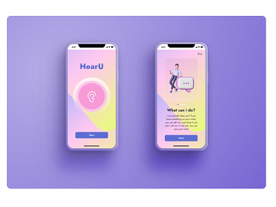 Student case mobile app HearU app application design figma ui uxui webdesign