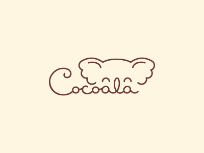 Cocoala animal character chocolate cocoa koala line logo name