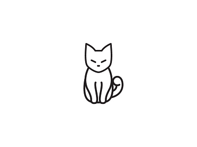 Feline animal cat feline line lineart logo mark symbol
