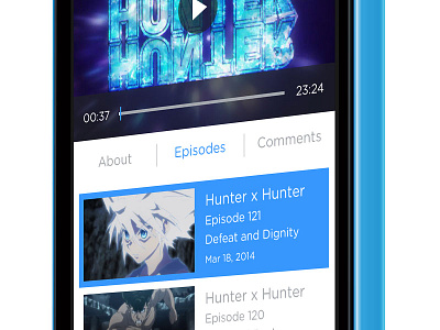 Anime Streaming App 5c anime app ios ios 7 iphone progress bar scrubber streaming ui ux video
