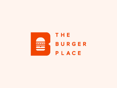 The Burger Place b burger identity letter logo mark place restaurant symbol