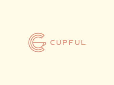 Cupful c cafe coffee shop cup logo mark name naming symbol