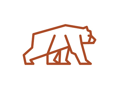 Bear bear branding line linework logo mark symbol