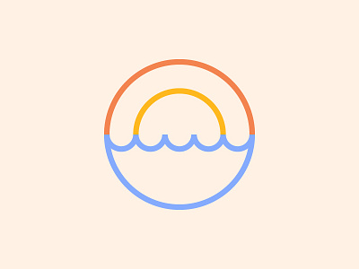 Sunset blog branding identity lifestyle logo mark monoline sun sunset symbol waves