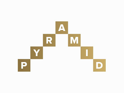 Pyramid branding gold identity logo logotype mark pyramid symbol type wordmark