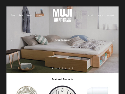 Muji Online Store furniture household landing page minimal muji shop store ui ux web design