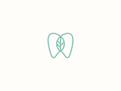 Herbal Dental Hygiene branding dental herbal identity leaf logo mark monoline symbol