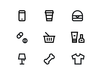 On Demand Icons app beauty coffee fashion groceries home icons ondemand pets pharmacy smartphone ui