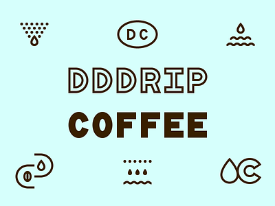 DDDRIP COFFEE branding coffee custom drop icons logo monogram monoline type typography water