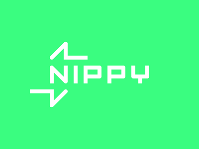 Nippy Logo - Delivery Startup app arrow delivery lettering logistics logo monoline movement n on demand startup type