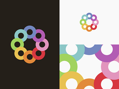 Textiles branding circle color fabric geometric icon logo minimalist spectrum spiral textiles