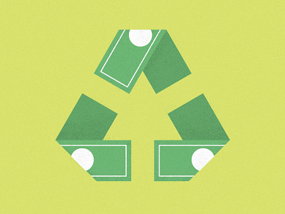 Save A Little... conceptual finance illustration money recycle save strategy