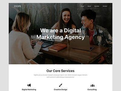 Web Design for Digital Marketing Agency corporate design design digital marketing figma marketing agency uiux web web design web development website design