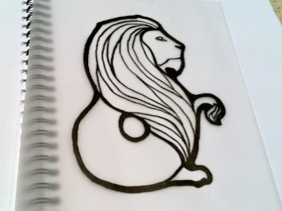 Lion Ampersand illustration ink typography