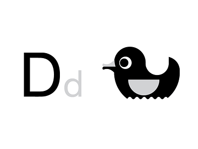 D is for duck alphabet children illustration typography vector