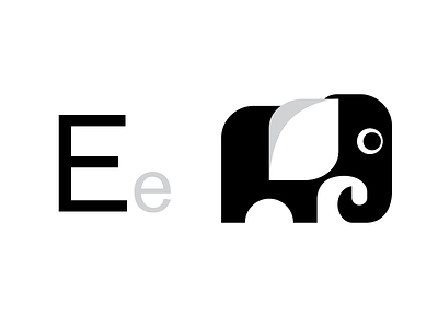E is for Elephant alphabet children illustration typography vector