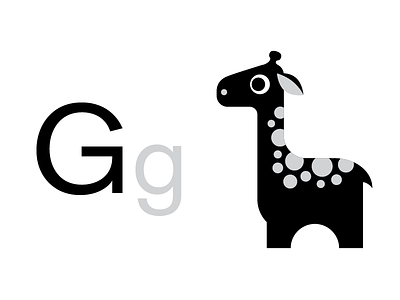 G is for Giraffe alphabet children illustration typography vector