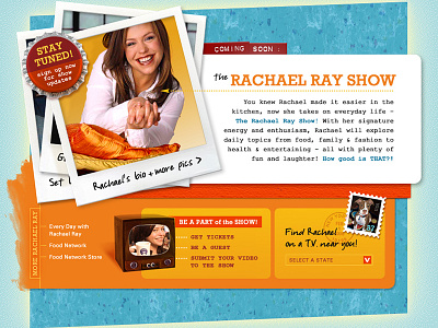 Celebrity Chef TV Show Website Homepage Concept 