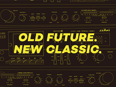 OLD FUTURE NEW CLASSIC analog artwork black design digital graphic illustration retro yellow