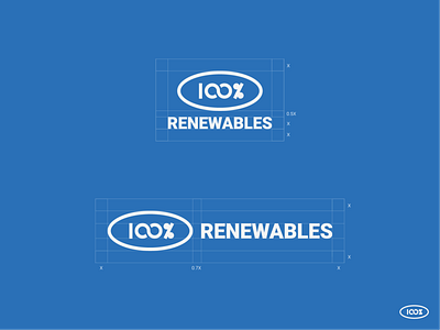 100% Renewables Logo blue branding design graphic logo renewable energy