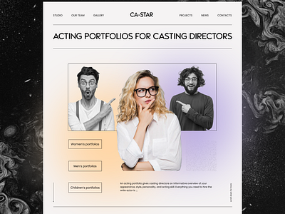 Concept of a website where casting managers meet actors