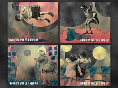 Tomorrow will be a new day Illustrations child children concept design grey hope illustration retro texture ukraine war