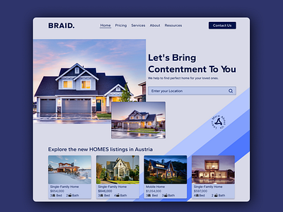 UI Design of Real Estate Website