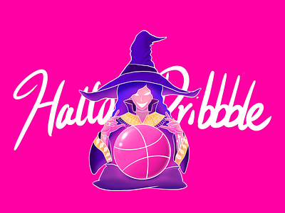 Hallo Dribbble!! dribbble hand magic painting witch